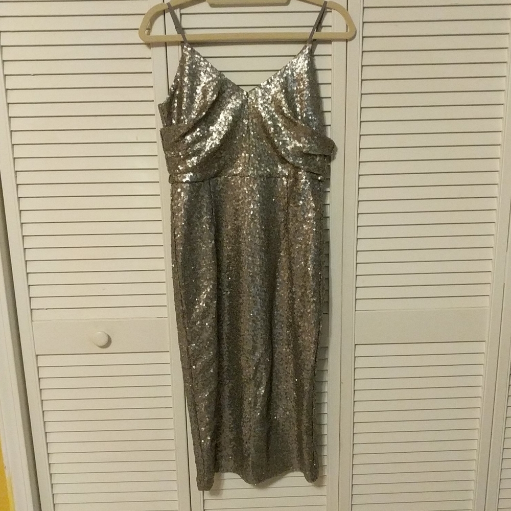 Silver sequined dress